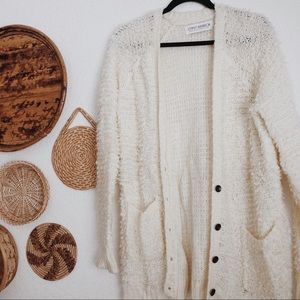 Long cream teddy cardigan